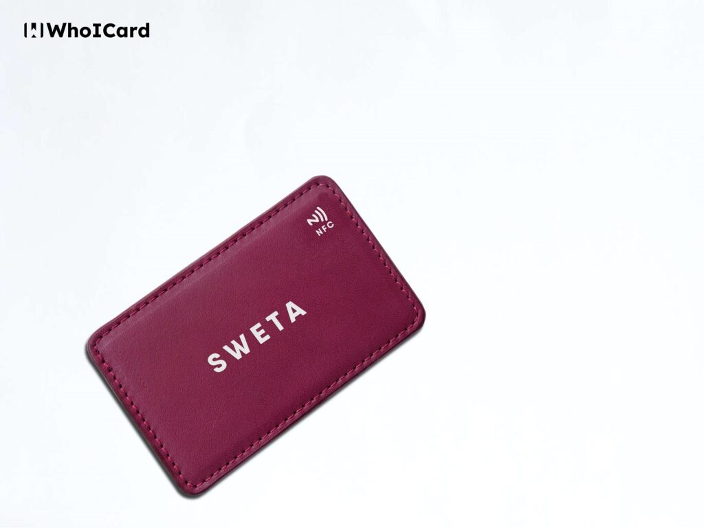 Customised Leather Card - Burgundy - WhoICard Smart NFC Card - 5 nfc business card, Customised nfc card near me, Customised nfc card in india, Customised nfc card online, metal nfc card india, nfc card manufacturers in india, nfc card maker, nfc card printing near me, Customised nfc card, whoicard nfc card, Customised nfc card in vadodara, nfc business card near me, Premium nfc card review, nfc business card free, Premium nfc card india, Leather Smart NFC Card near me Leather Smart NFC Card in vadodara, Leather Smart NFC Card in ahmedabad, Leather Smart NFC Card in surat, Leather Smart NFC Card in gujarat, Leather Smart NFC Card in india, Customised Leather Smart NFC Card near me,