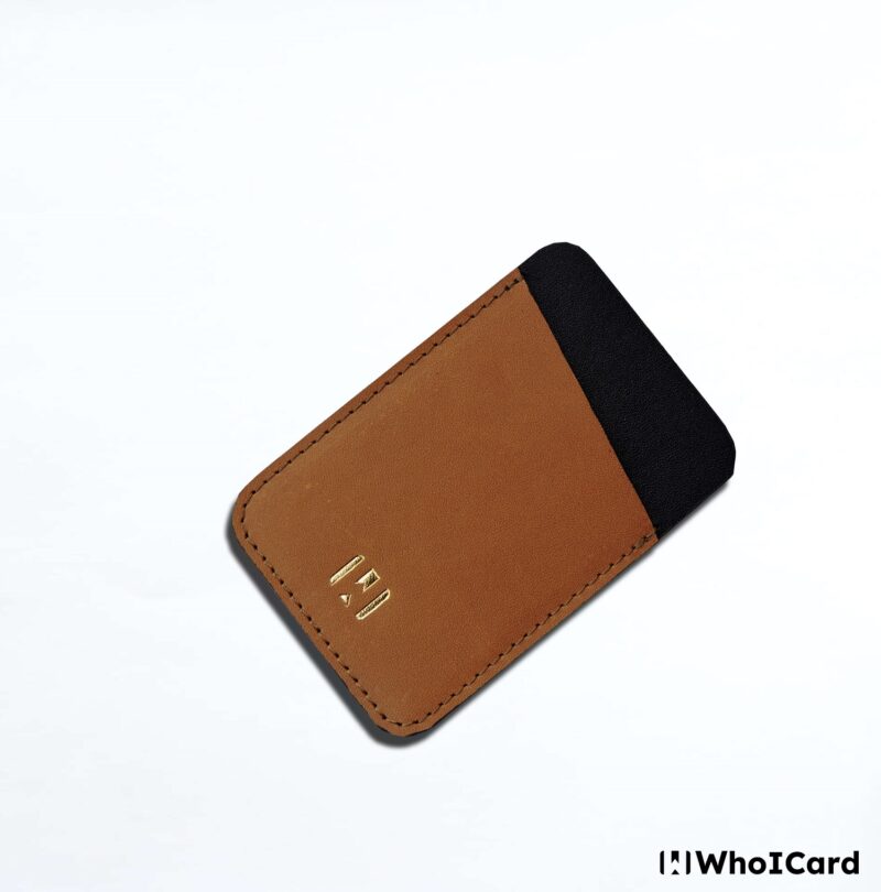 Premium-CardSafe-Leather-Wallet-Tan-Slide-Style-WhoICard-1