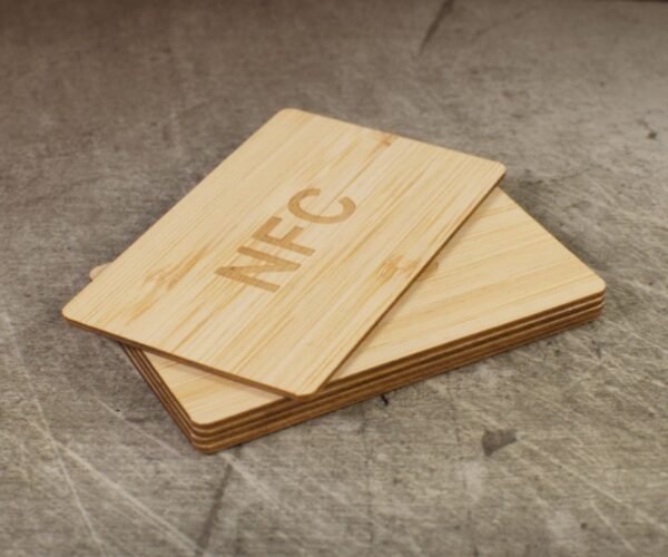 Smart Wooden business card | NFC-enabled Customizable | QR support With premium Profile with UV Printing (Send Your Name, logo and designation) (Wooden Card 1st)