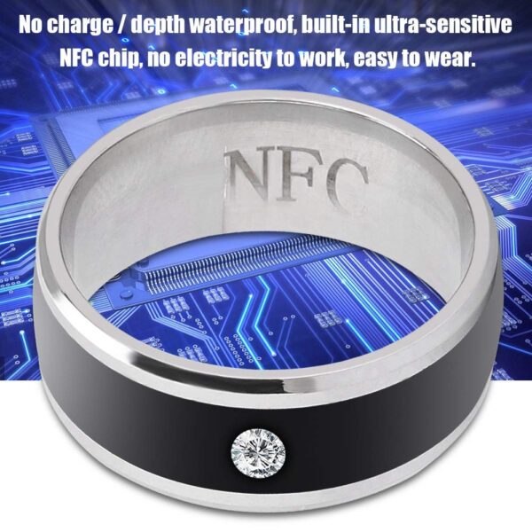 Smart Ring, NFC Multi-Function Smart Rings Magic Wearable Device Universal for Mobile Phone, Connecte to The Mobile Phone Function Operation and Sharing of Data(7in) 6