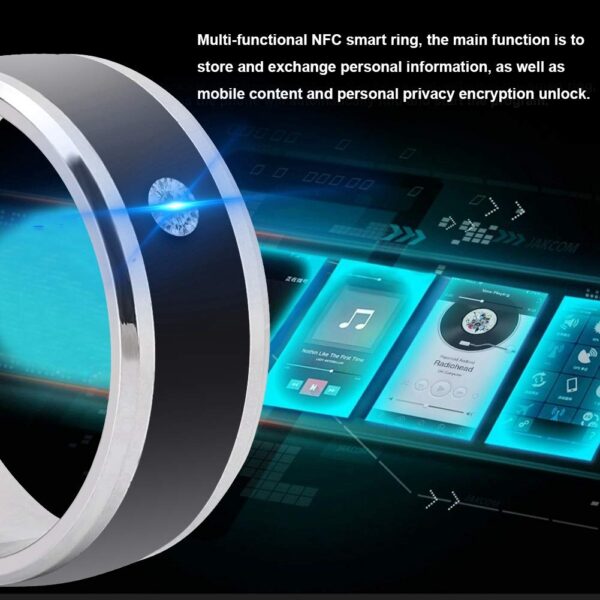 Smart Ring, NFC Multi-Function Smart Rings Magic Wearable Device Universal for Mobile Phone, Connecte to The Mobile Phone Function Operation and Sharing of Data(7in) 6