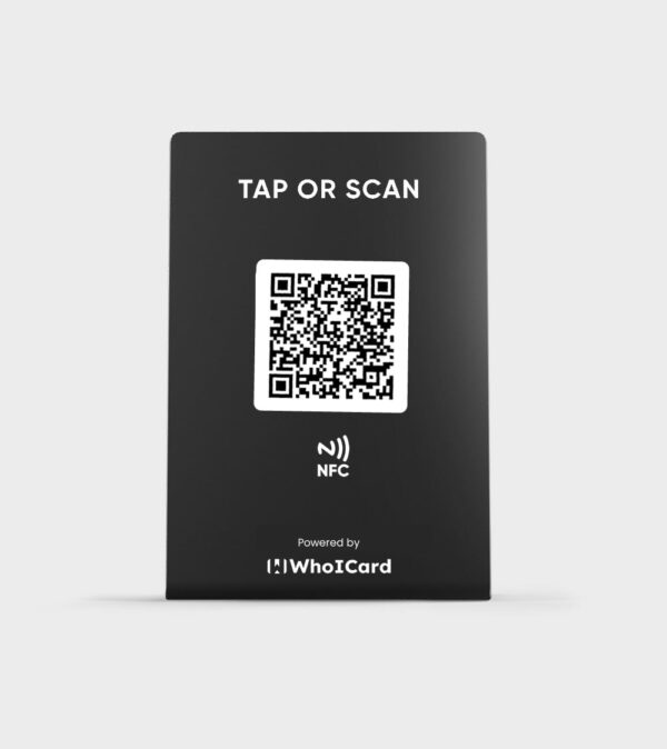 whoicard-nfc-standee-qr-standee-stand-qr-stand-black