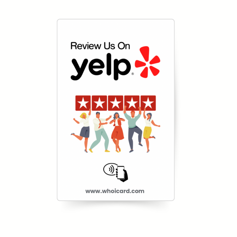 Get more reviews on yelp with custom review business cards with review qr code for yelp. Review cards are fully personalized to your business and easy for customers to use. Review cards are fully personalized to your business and easy for customers to use. They include your logo, contact details and a unique QR code to your Yelp Review Cards. The original review card – one of the most effective ways to get more Yelp reviews. Yelp Review NFC Card near me, Yelp Review NFC Card in Vadodara, Yelp Review NFC Card in Gujarat, Yelp Review NFC Card in Mumbai, Yelp Review NFC Card in Ahmedabad, Yelp Review NFC Card in Rajkot, Yelp Review NFC Card in Surat, Yelp Review NFC Card in Delhi, Yelp Review NFC Card WhoICard, WhoICard NFC Card, NFC Card Near me,