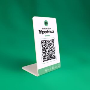 Tripadvisor Review Stand Tap to Review Stand - Reviews Card - Smart NFC Standee -NFC & QR Enabled Smart Standee - Review Us On TripAdvisor NFC Cards by whoicard,