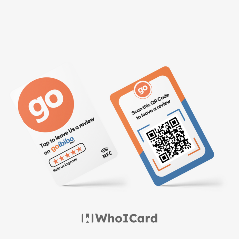 Goibibo NFC & QR Review Card