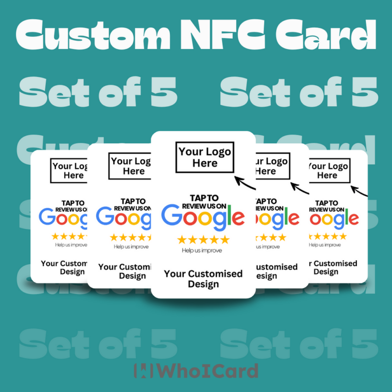 Custom NFC & QR Card With Your Brand Logo Set of 5 - Image 2