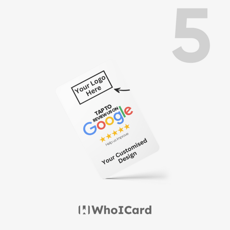 Custom NFC & QR Card With Your Brand Logo Set of 5