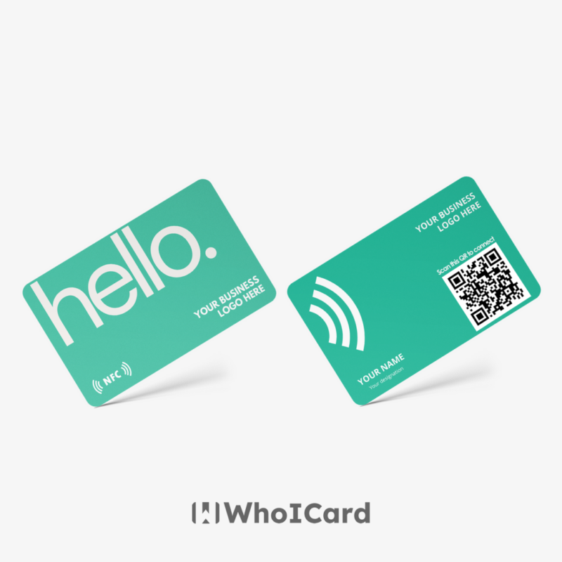 Eco-friendly Green Business card NFC and QR enabled, Share contact with Tap or Scan, Premium Digital business card