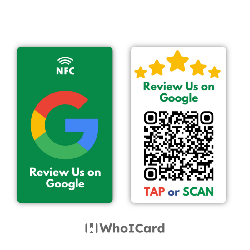 Google Review  NFC & QR Card (Green)