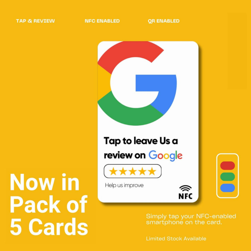 Google Review NFC & QR Card - Set of 5 - Image 2