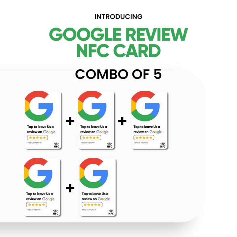 Google Review NFC & QR Card - Set of 5 - Image 4