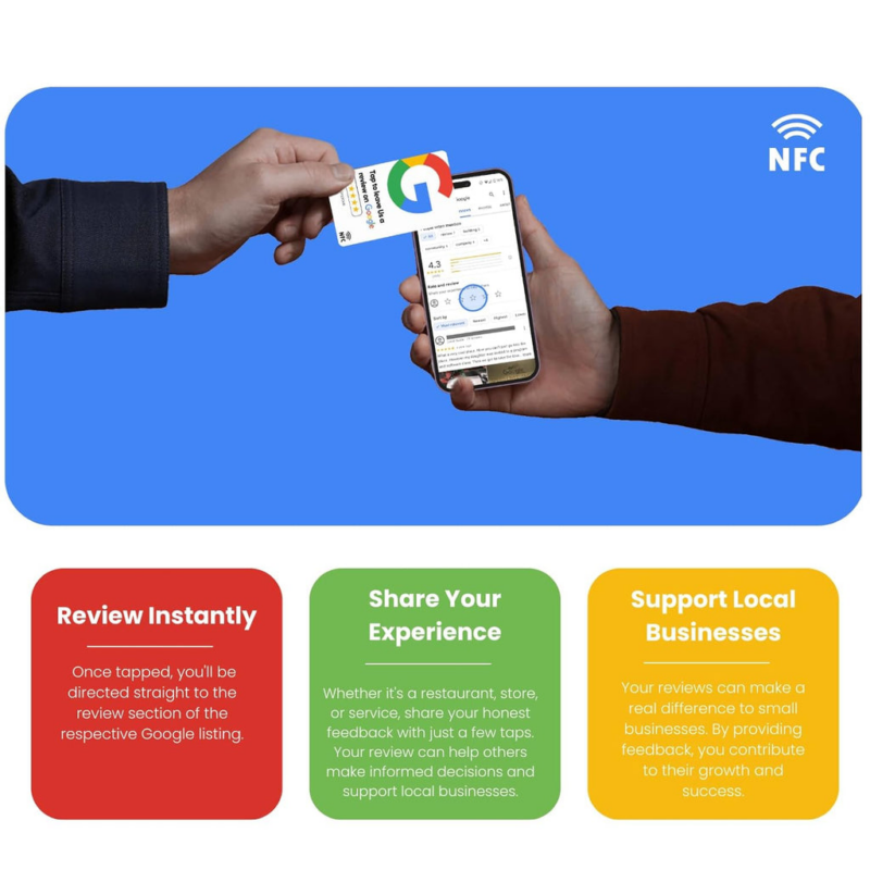 Google Review NFC & QR Card - Set of 5 - Image 3