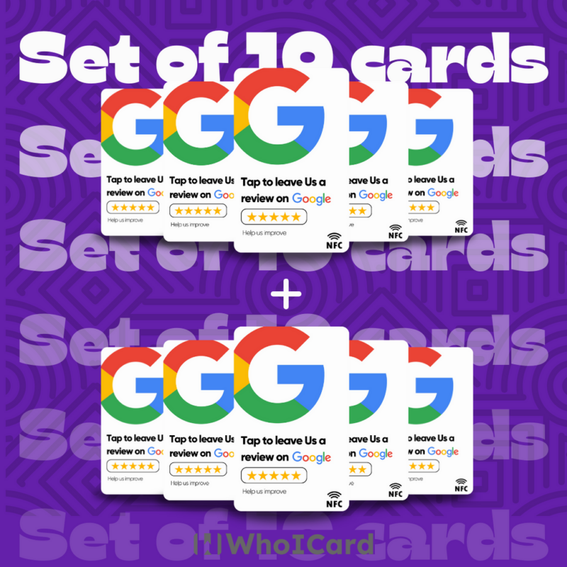 Google Review NFC & QR Card - Set of 10 - Image 2