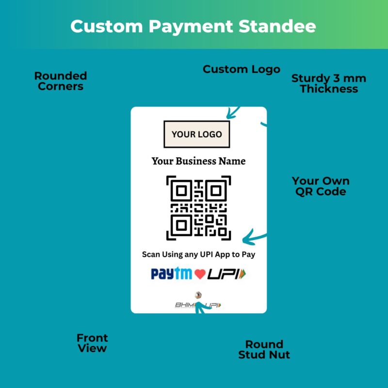 upi qr standee, qr code payment standee, upi payment standee, qr code standee for shop, digital payment standee, customized upi standee, branded qr code standee, payment display standee, table top upi qr standee, shop payment qr code stand, upi qr code display, qr payment board, qr code shop standee, customized payment standee, mobile payment qr stand, cashless payment qr standee, upi display stand for shop, restaurant payment qr standee, cafe table qr standee, upi qr sign board