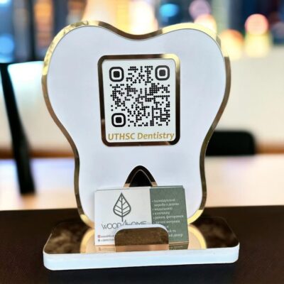 CustomizedPersonalized Dental Dooctor Office Sign with qr code inShape of a tooth For DoctorDentiest