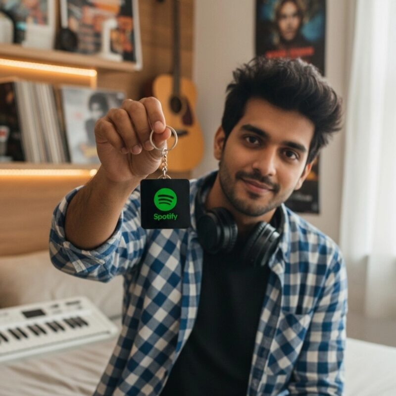 Who I Card - Spotify NFC + QR Keychain 2 Inch Premium Acrylic Tap to Play Music Instantly 1