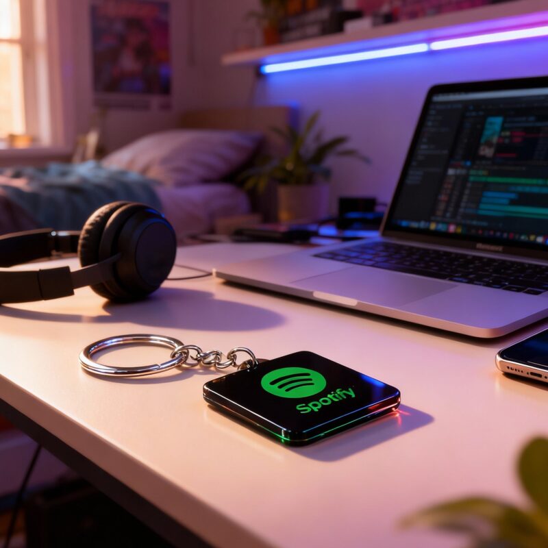 Who I Card - Spotify NFC + QR Keychain 2 Inch Premium Acrylic Tap to Play Music Instantly 1